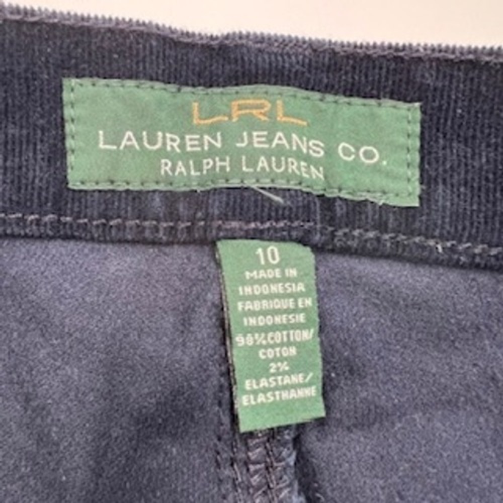 Lauren Ralph Lauren Navy Blue Corduroy Classic Straight Leg Pants Womens Size 10 - Picture 4 of 13